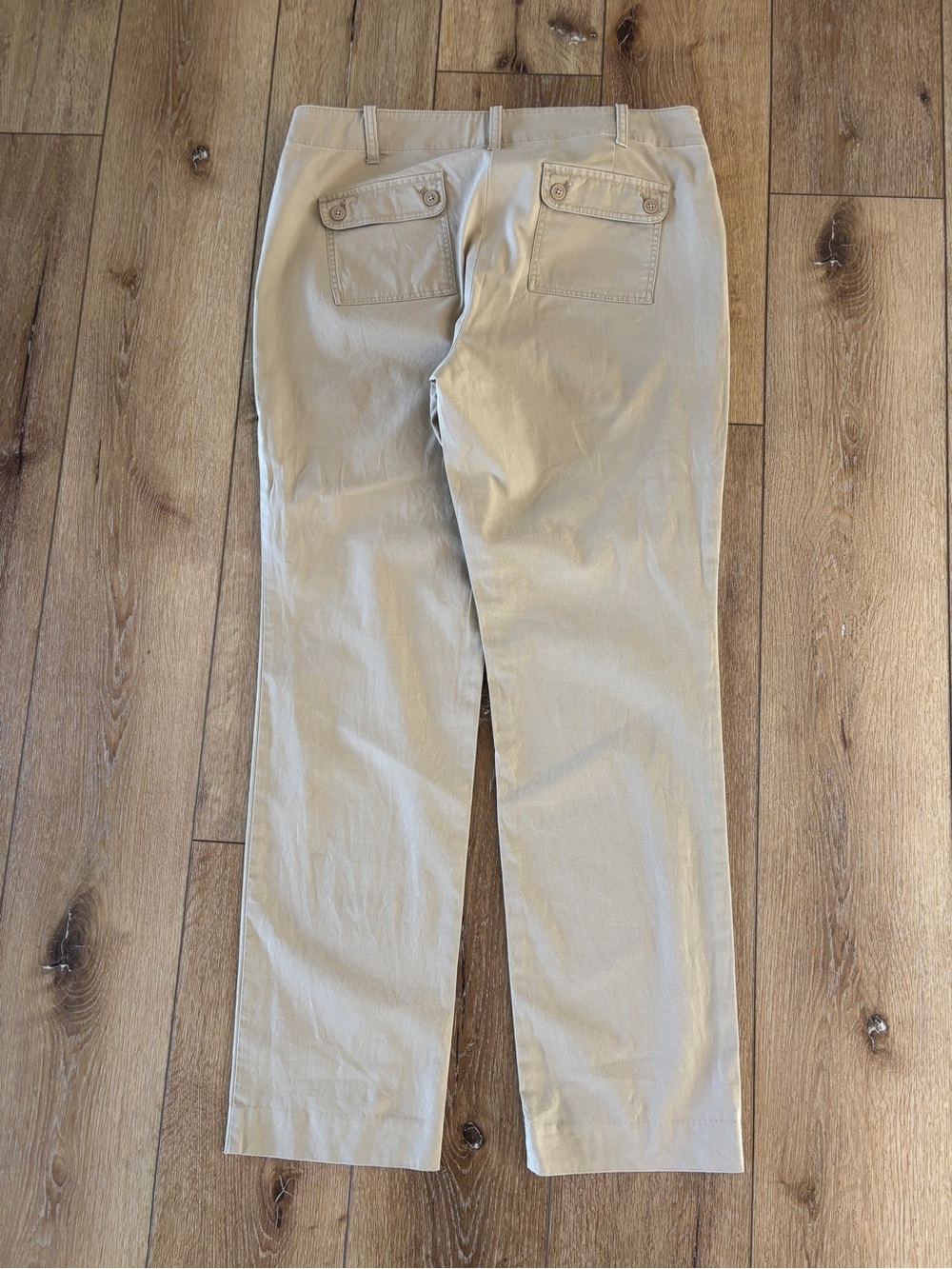 Talbots Signature Pants Womens Size 12 Stretch Khaki Chino Slacks Classic Preppy